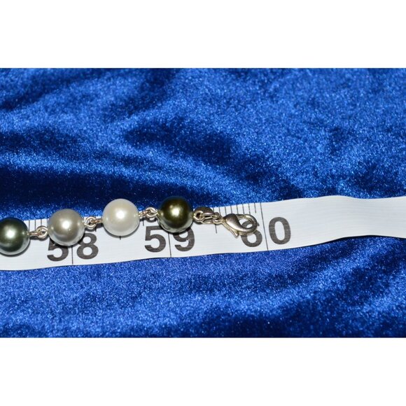 Premier Designs Multi Strand Necklace Black Clear Gemstones Chain Faux Pearls - Picture 6 of 6